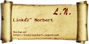 Linkó Norbert névjegykártya